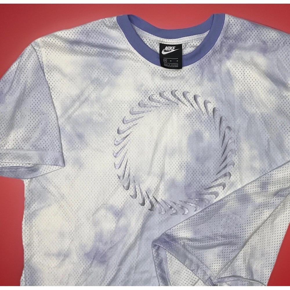 Nike Icon Clash Tie Dye Mesh T-Shirt Womens M Running Athletic Top CZ9324 Crop